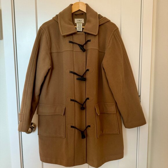 Vintage L.L. Bean Duffel Coat with Removable Hood - Lined - Camel - Size M - Picture 10 of 16